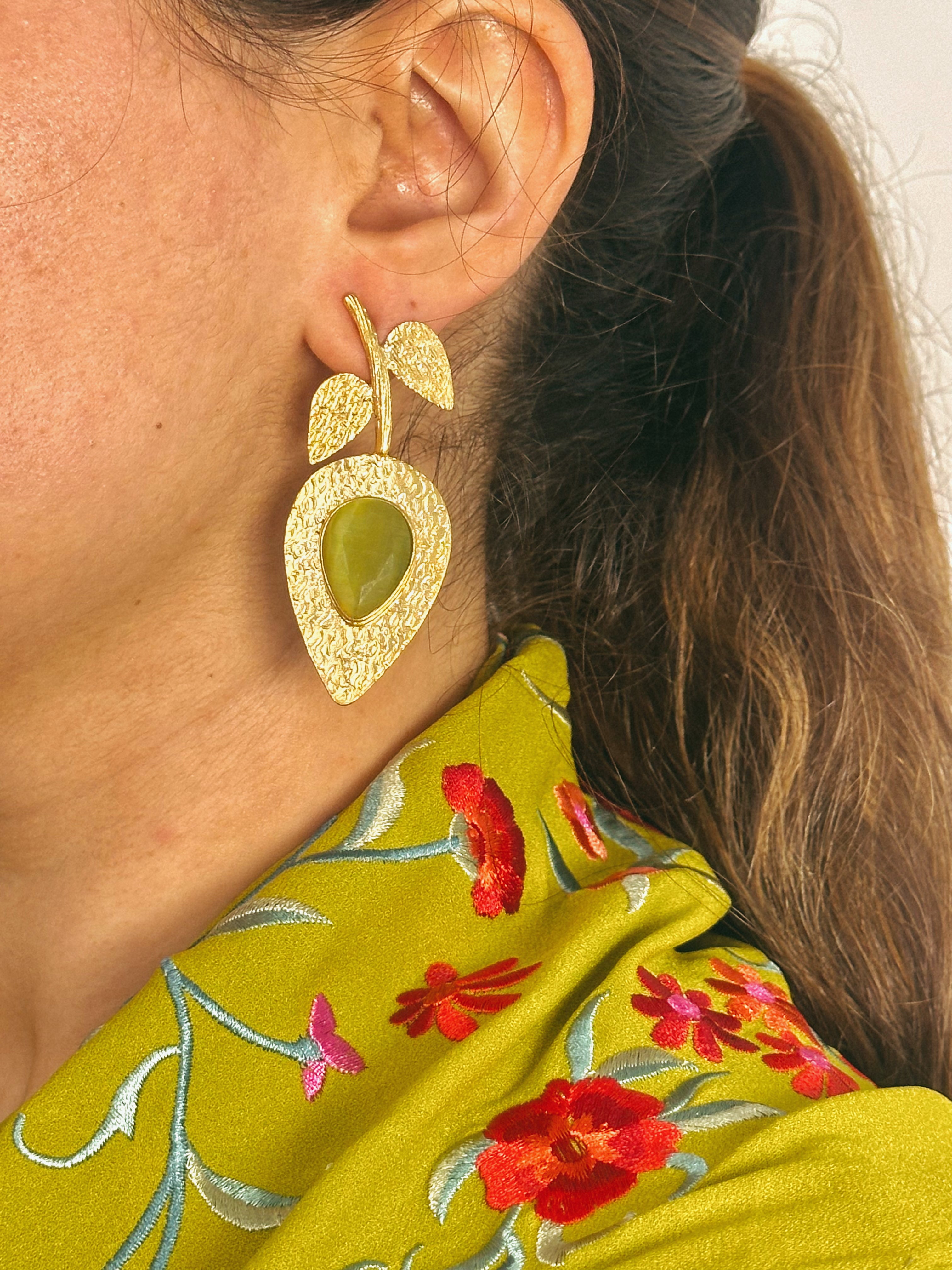 Pendientes Palma Verde Oliva