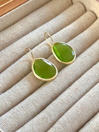Pendientes Óvalo Verde Oliva