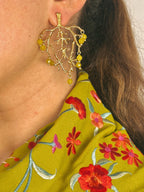 Pendientes Rama Verde Olivo