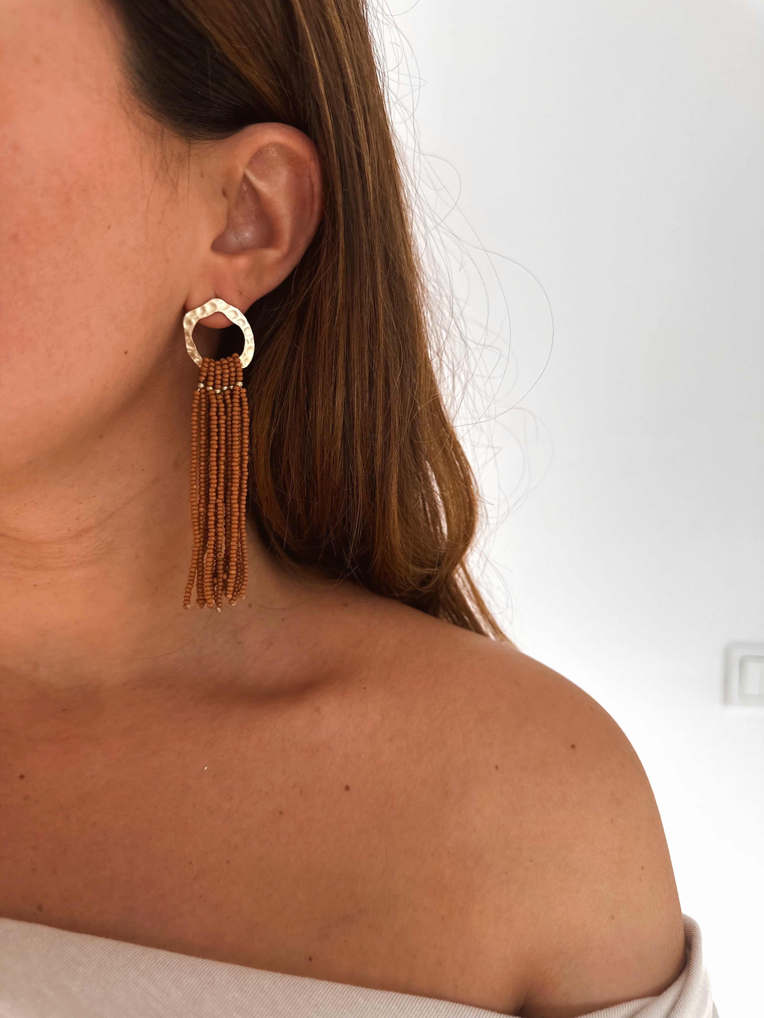 Pendientes Cascada Marrón