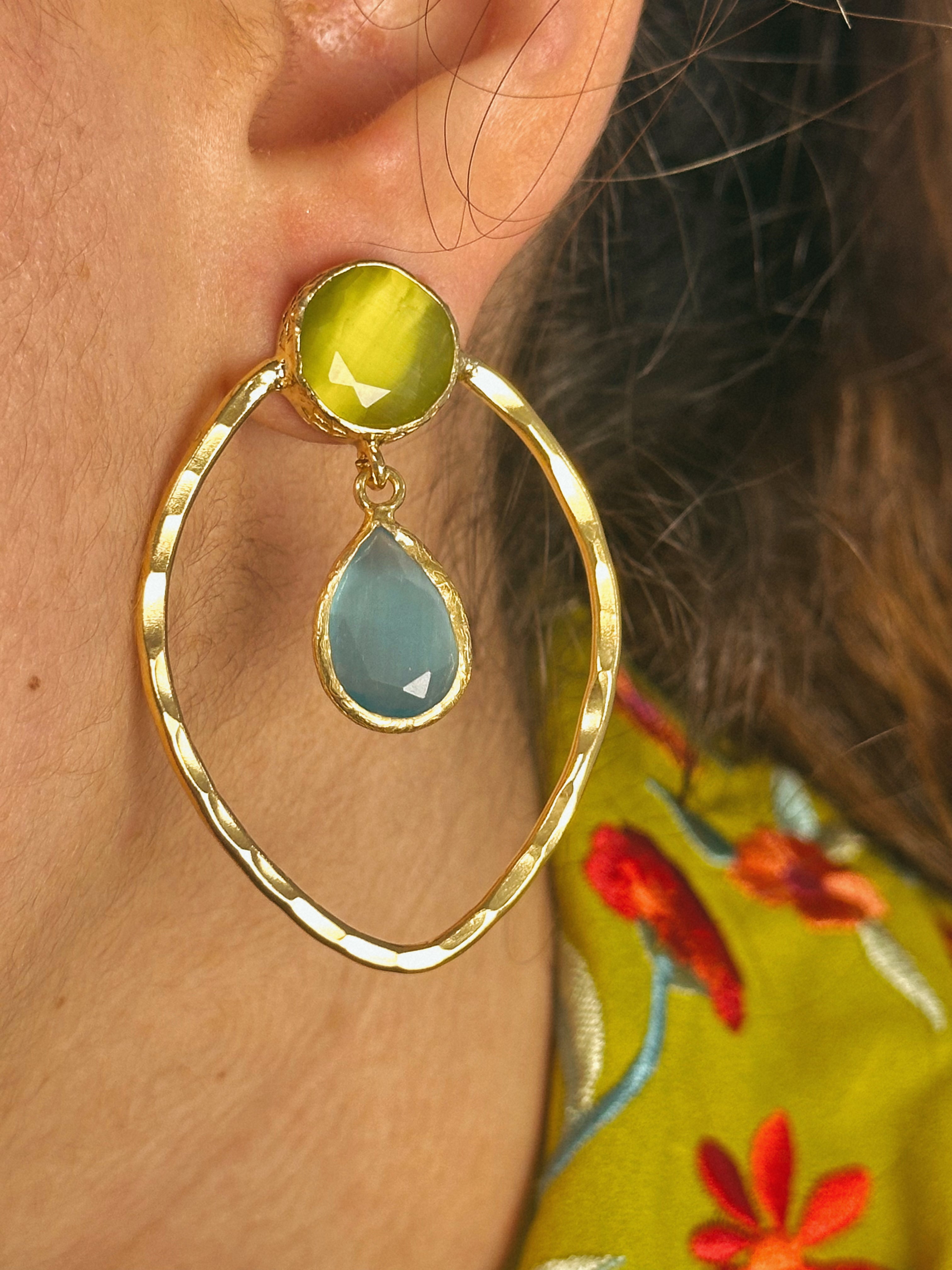 Pendientes Matilda Verde y Azul