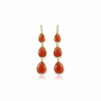 Pendientes lágrima triple naranja