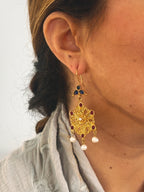 Pendientes Lola Burdeos, Perla y Azul marino