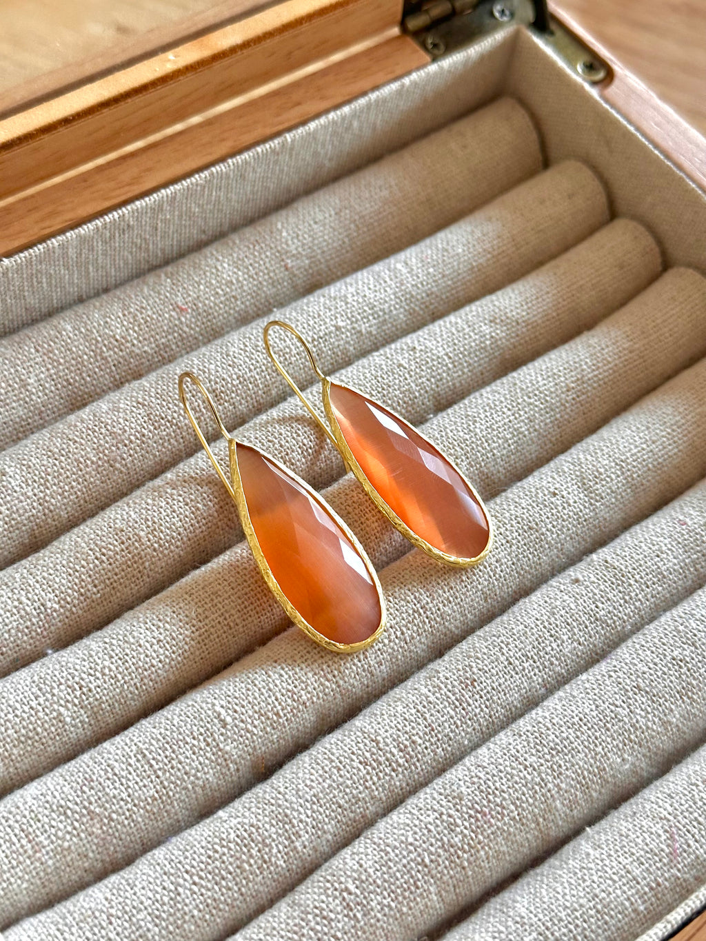 Pendientes lagrima big naranja