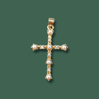Cruz perlas y circonita