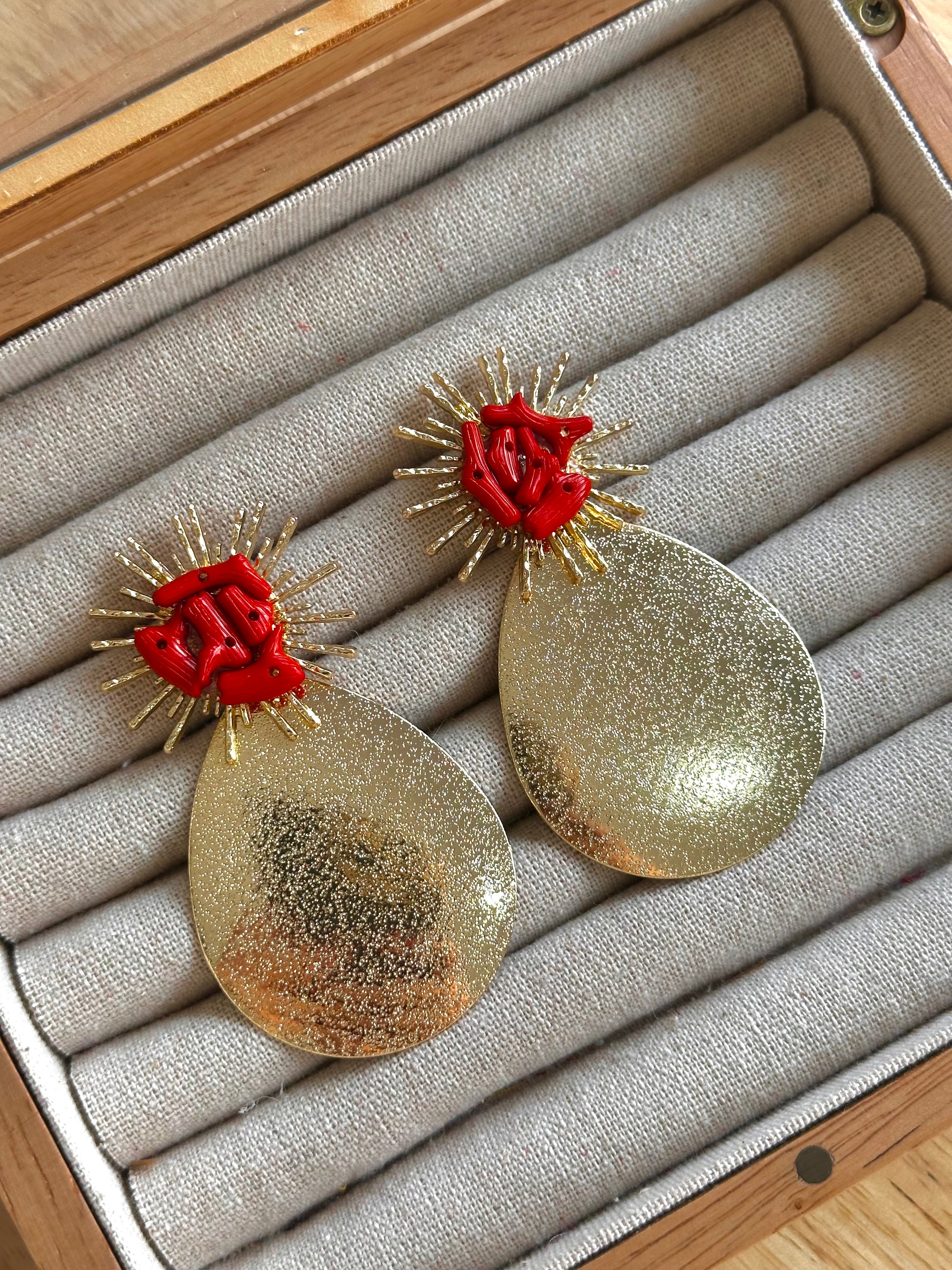 Pendientes Corales Rojo