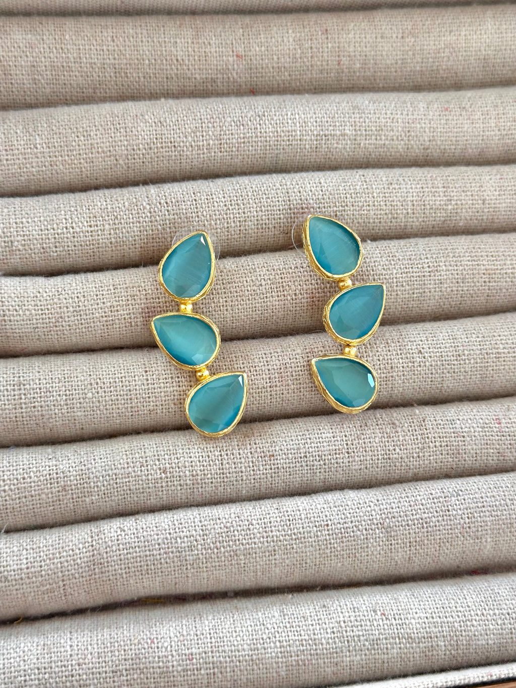 Pendientes Trío Piedra Turquesa