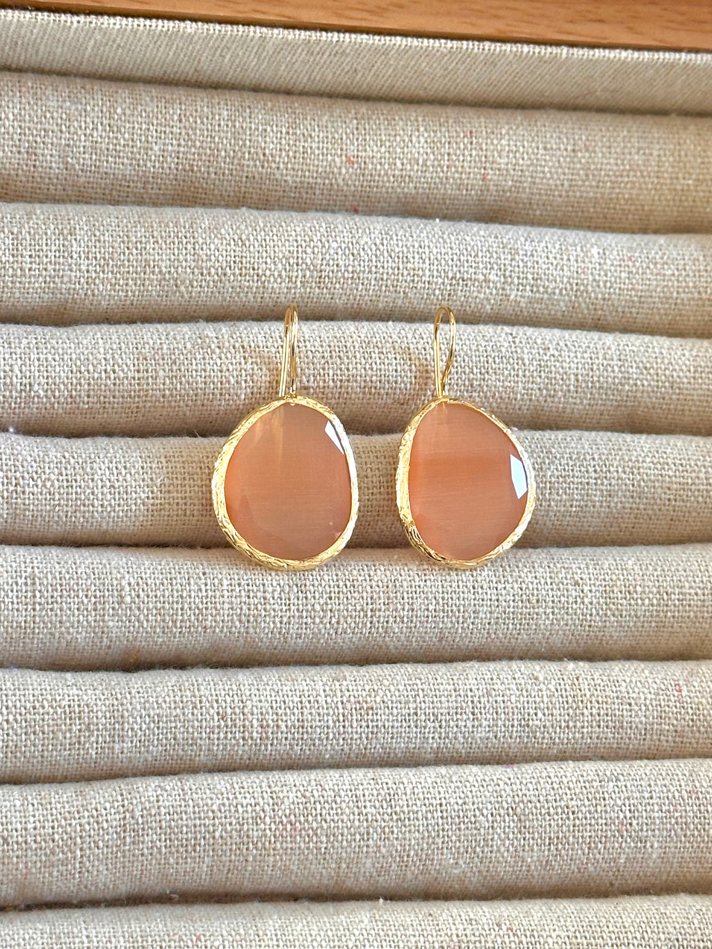 Pendientes Óvalo Naranja claro