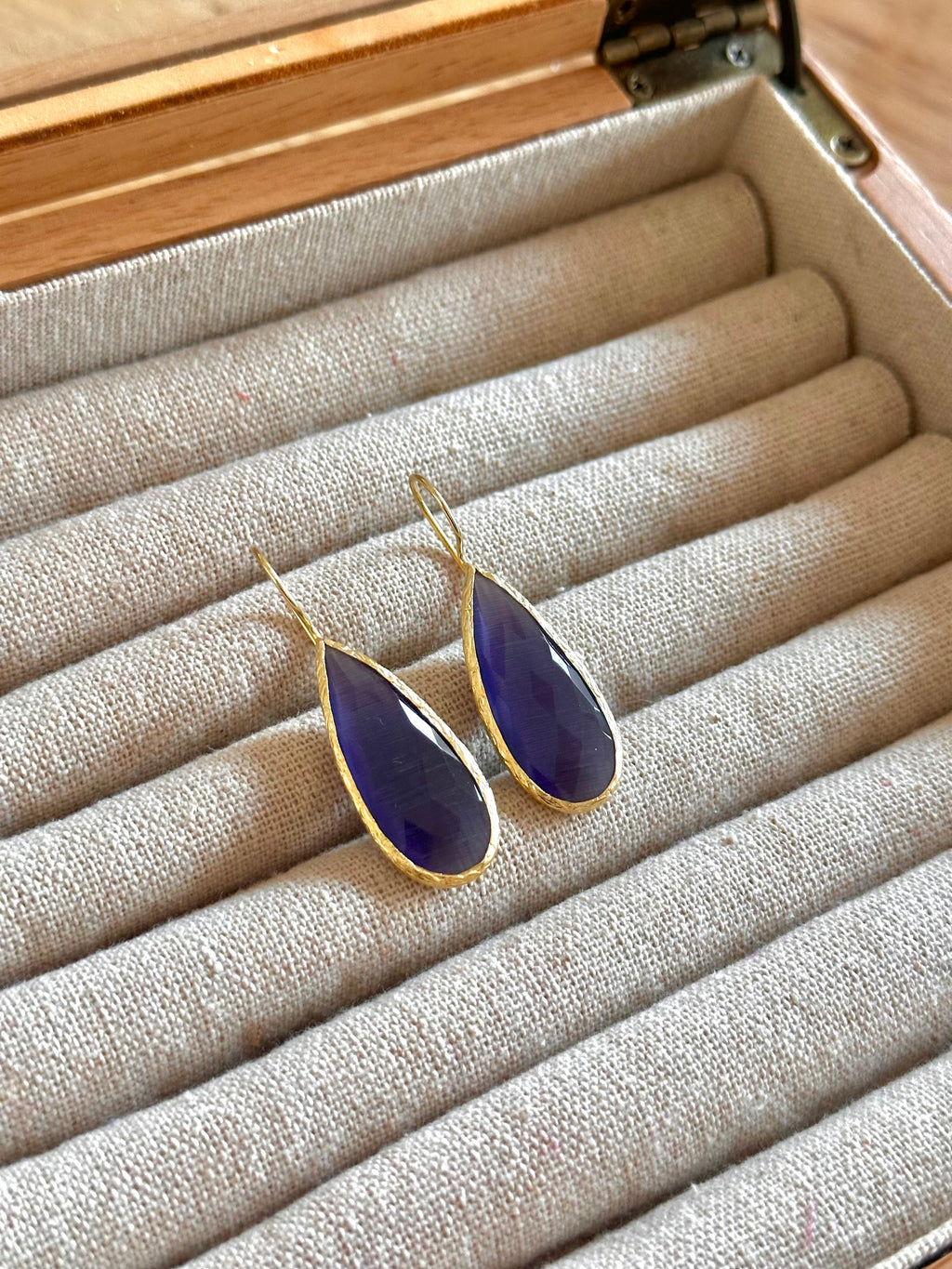 Pendientes lagrima ahumado