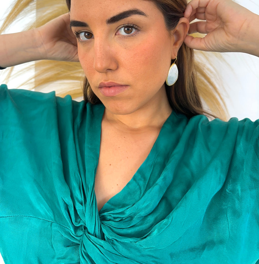 Pendientes gota nacarado