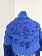 Mantoncillo Fantasía Azul eléctrico bordado al tono