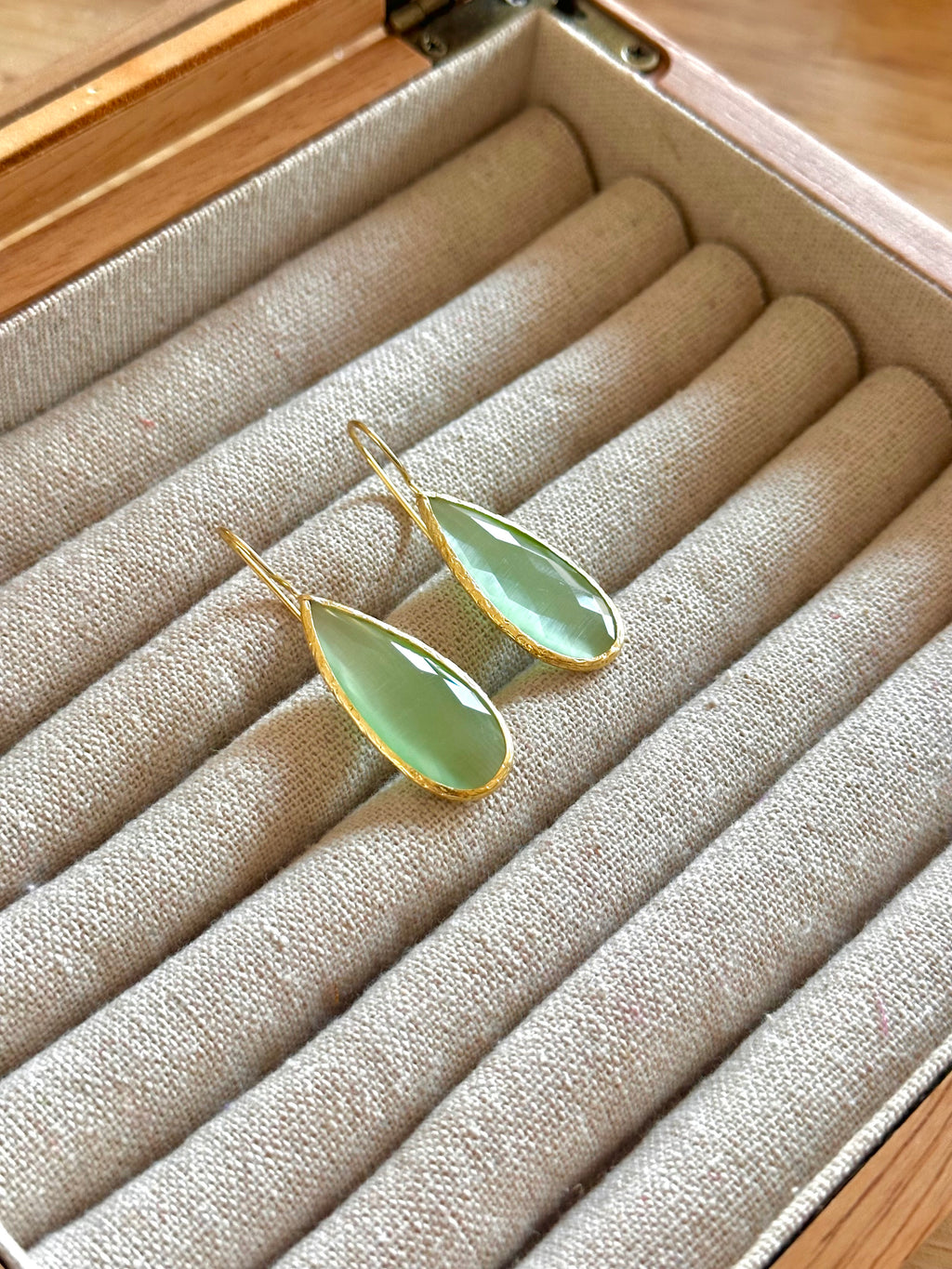 Pendientes lagrima big verde