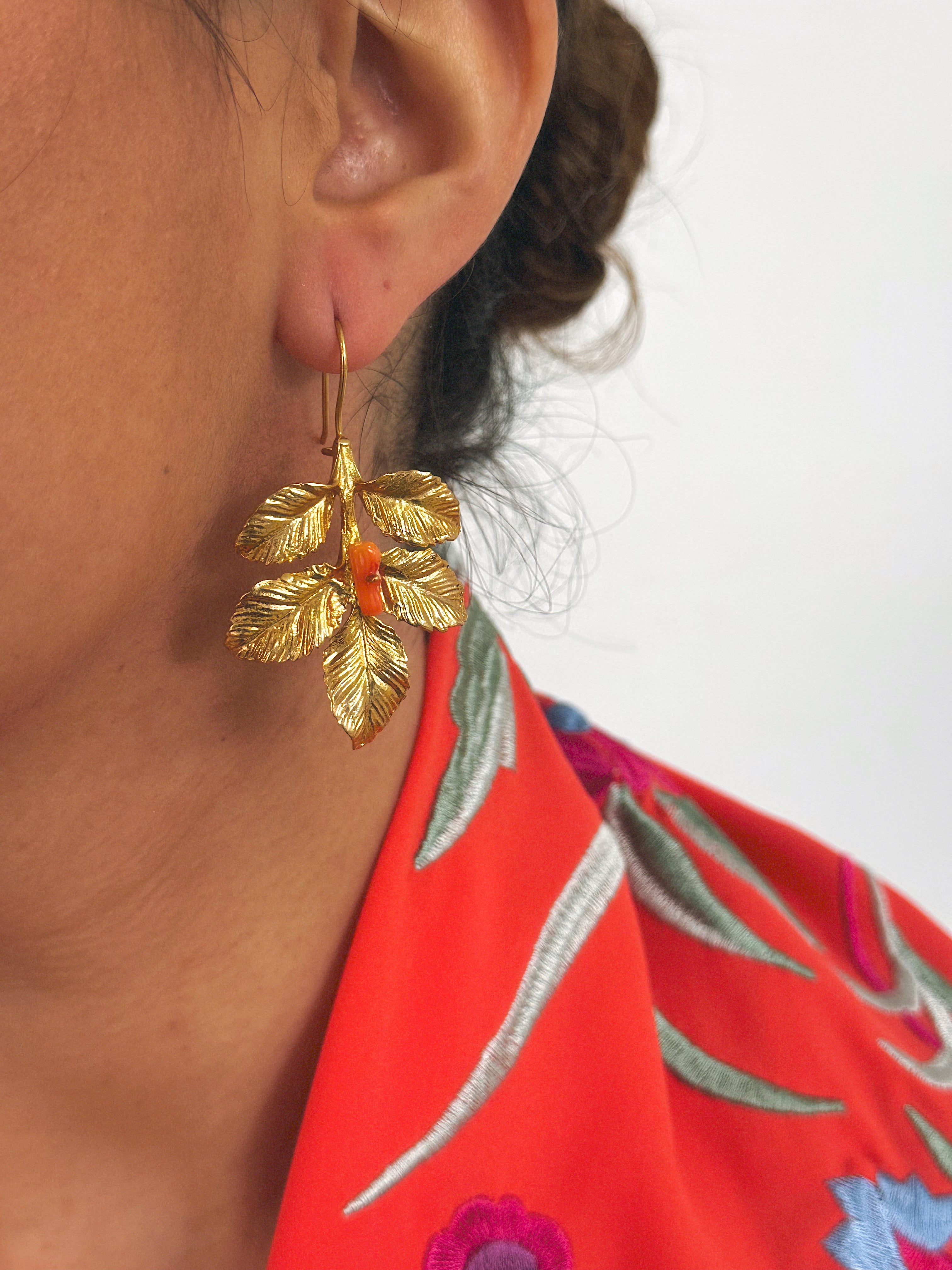 Pendientes Hoja Coral