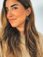 Pendiente gota cristal negro