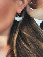 Pendiente abanico cristal blanco