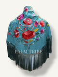 Mantoncillo Flores Azul