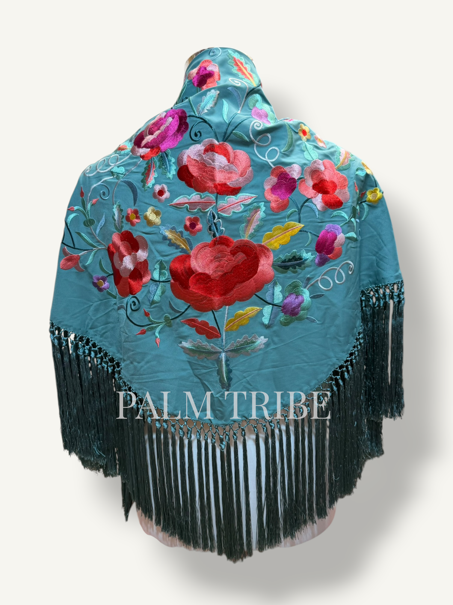 Mantoncillo Flores Azul