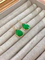 Pendiente lagrima verde