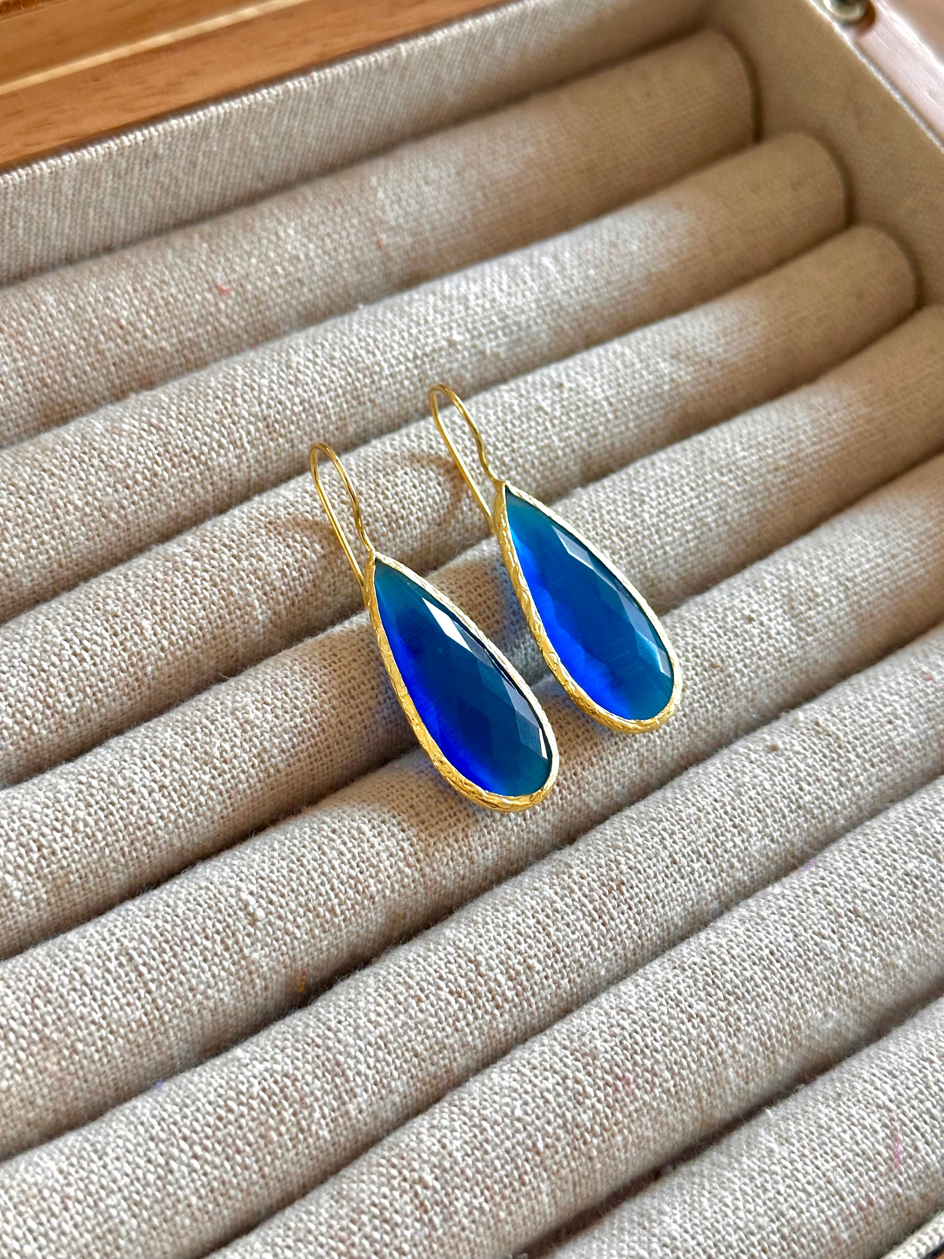 Pendientes lagrima BIG azul