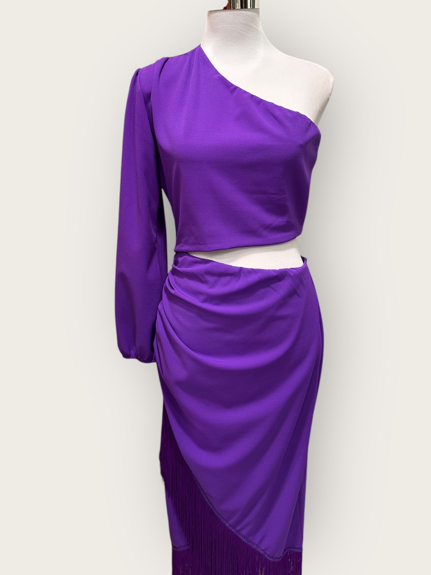 Vestido Gloria Flecos Morado