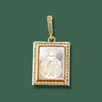 Medalla Virgen Milagrosa Nácar y Circonita