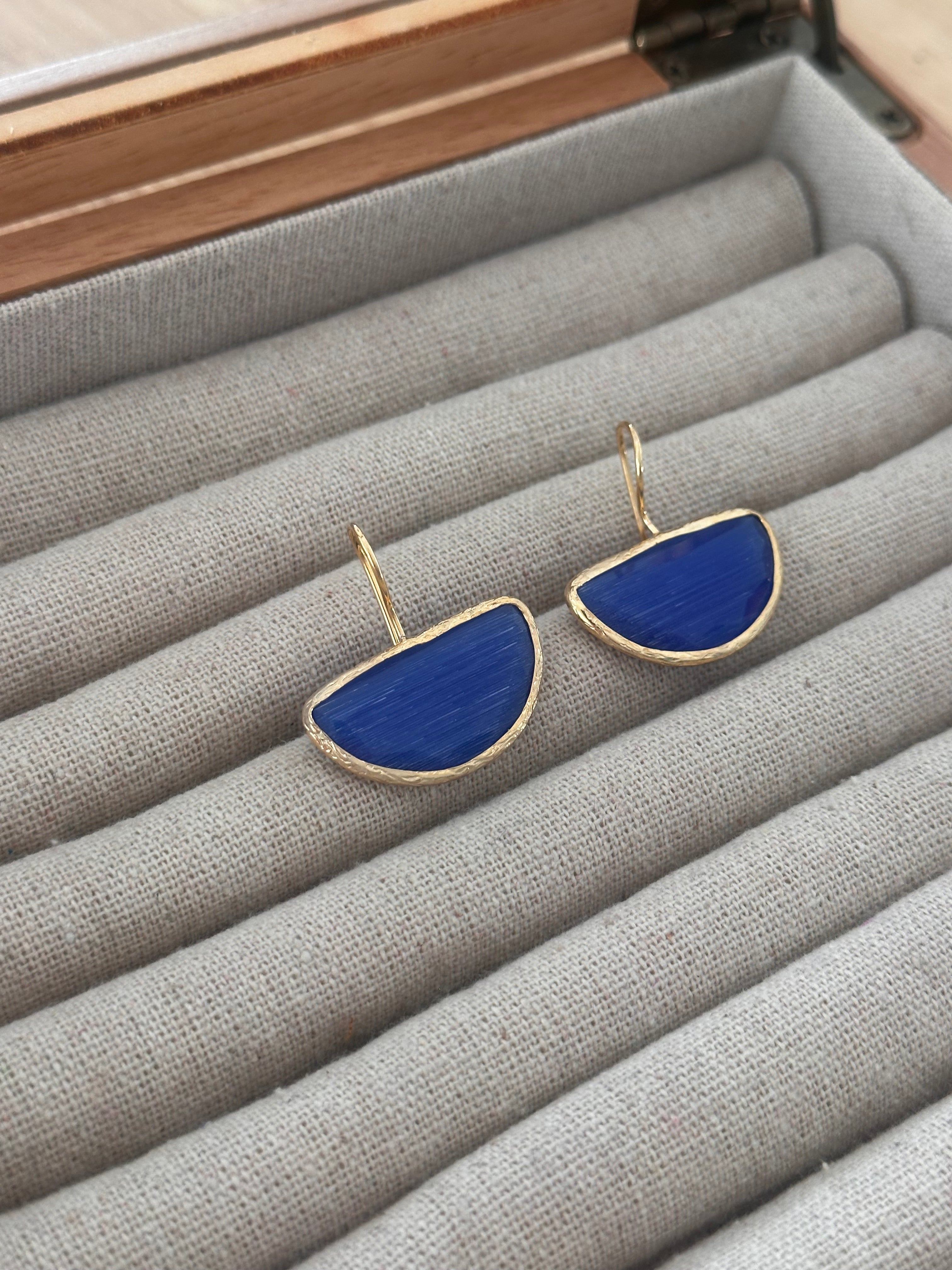 Pendientes Afrodita big azul