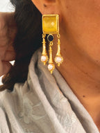 Pendientes Marquesa Dorado y Azul Marino