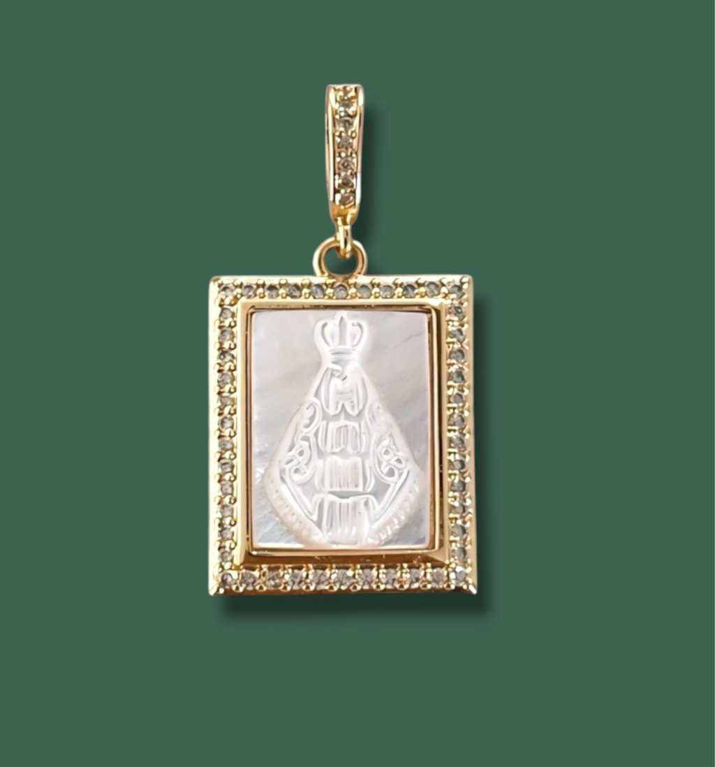 Medalla Nuestra Señora de los Dolores Nácar y Circonitas