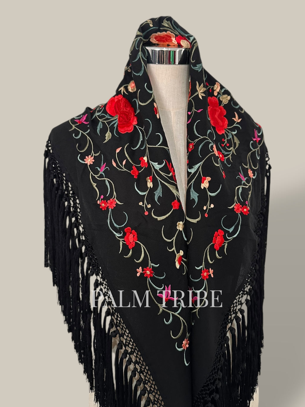 Mantoncillo Jaleo Negro con rojo