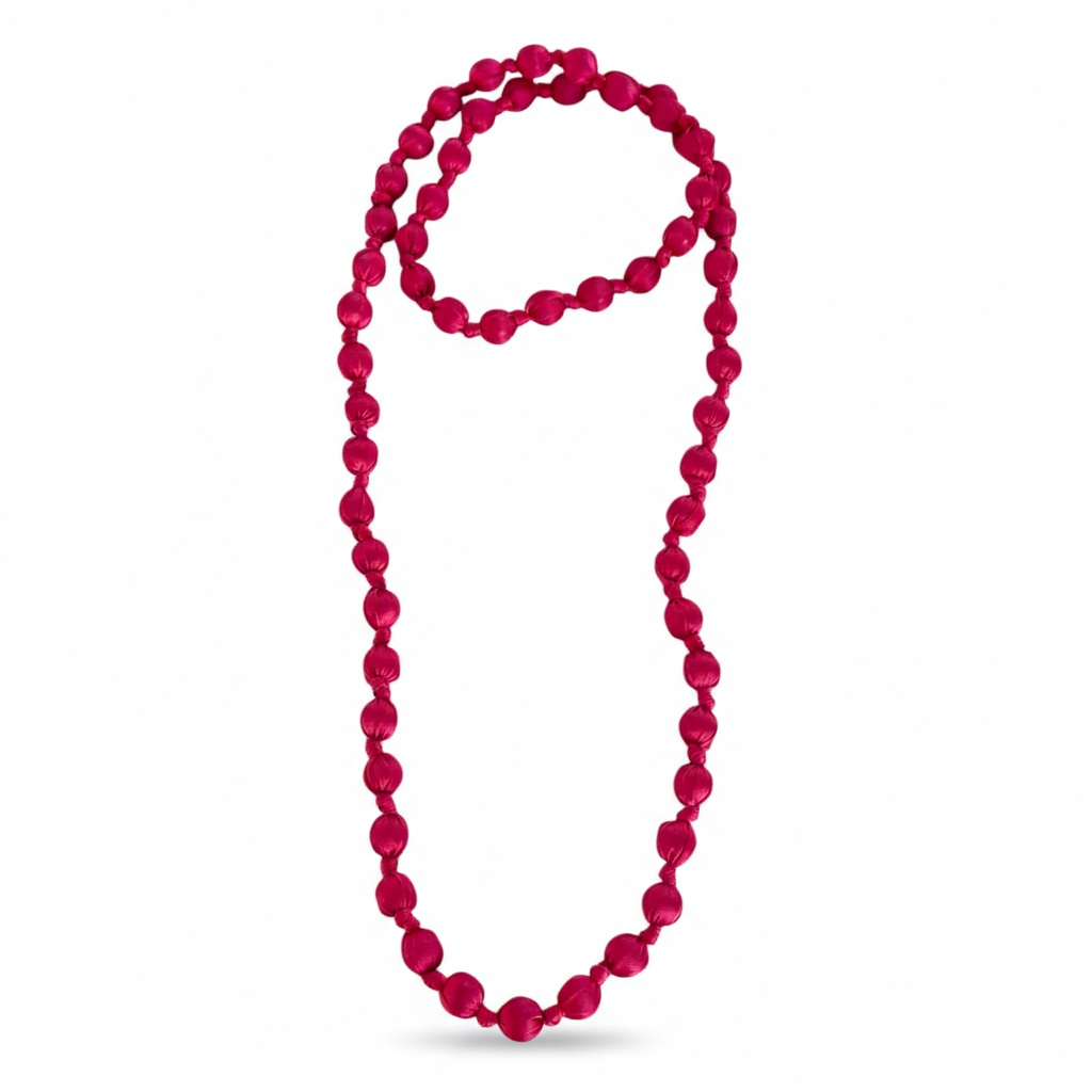 Collar Bolas Fucsia