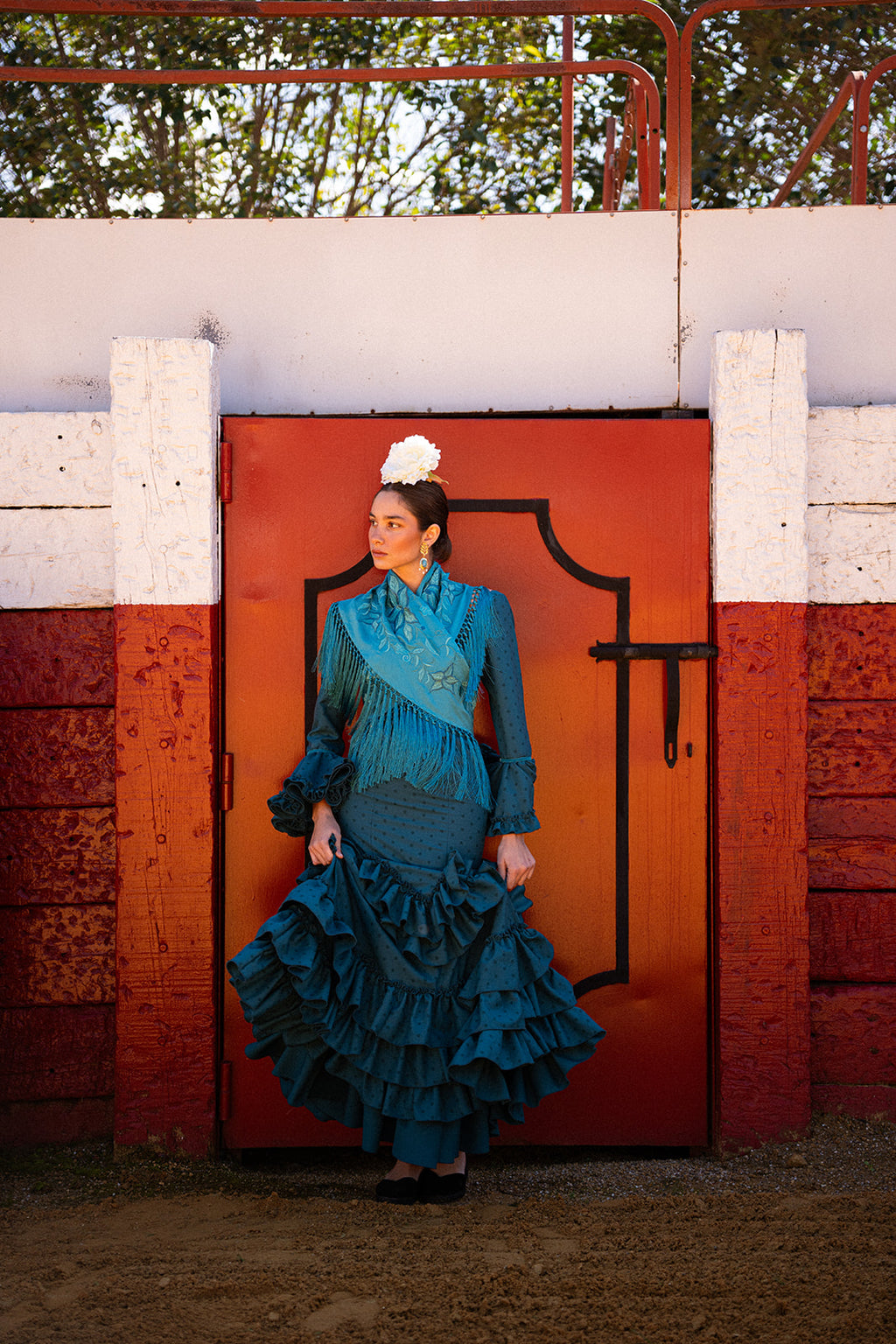 Traje de Flamenca - Modelo Triana Turquesa Lunar