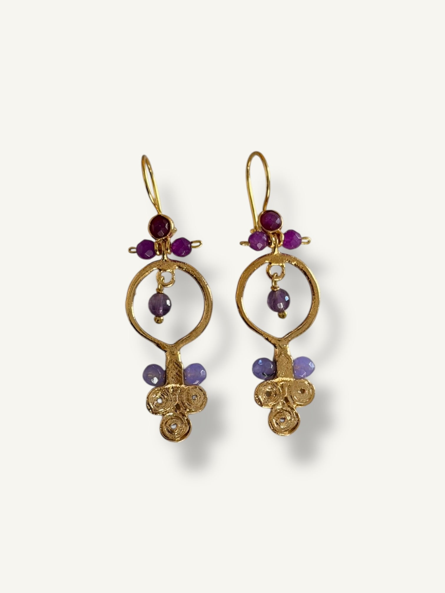 Pendientes Luisa morado