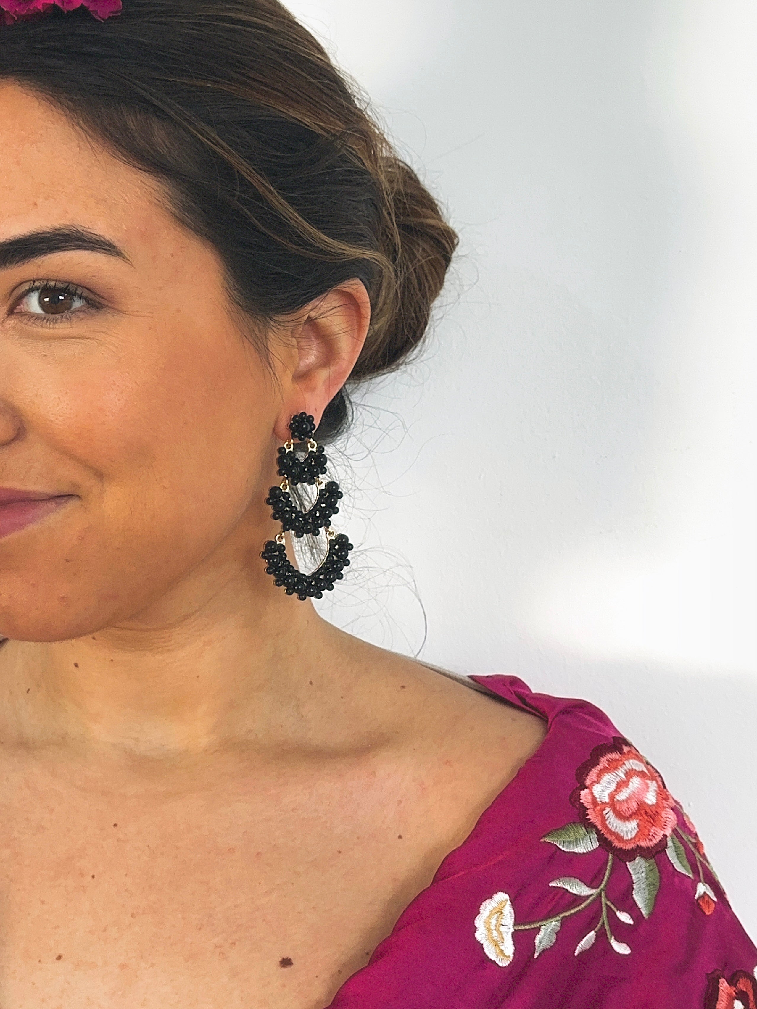 Pendientes Solera negro