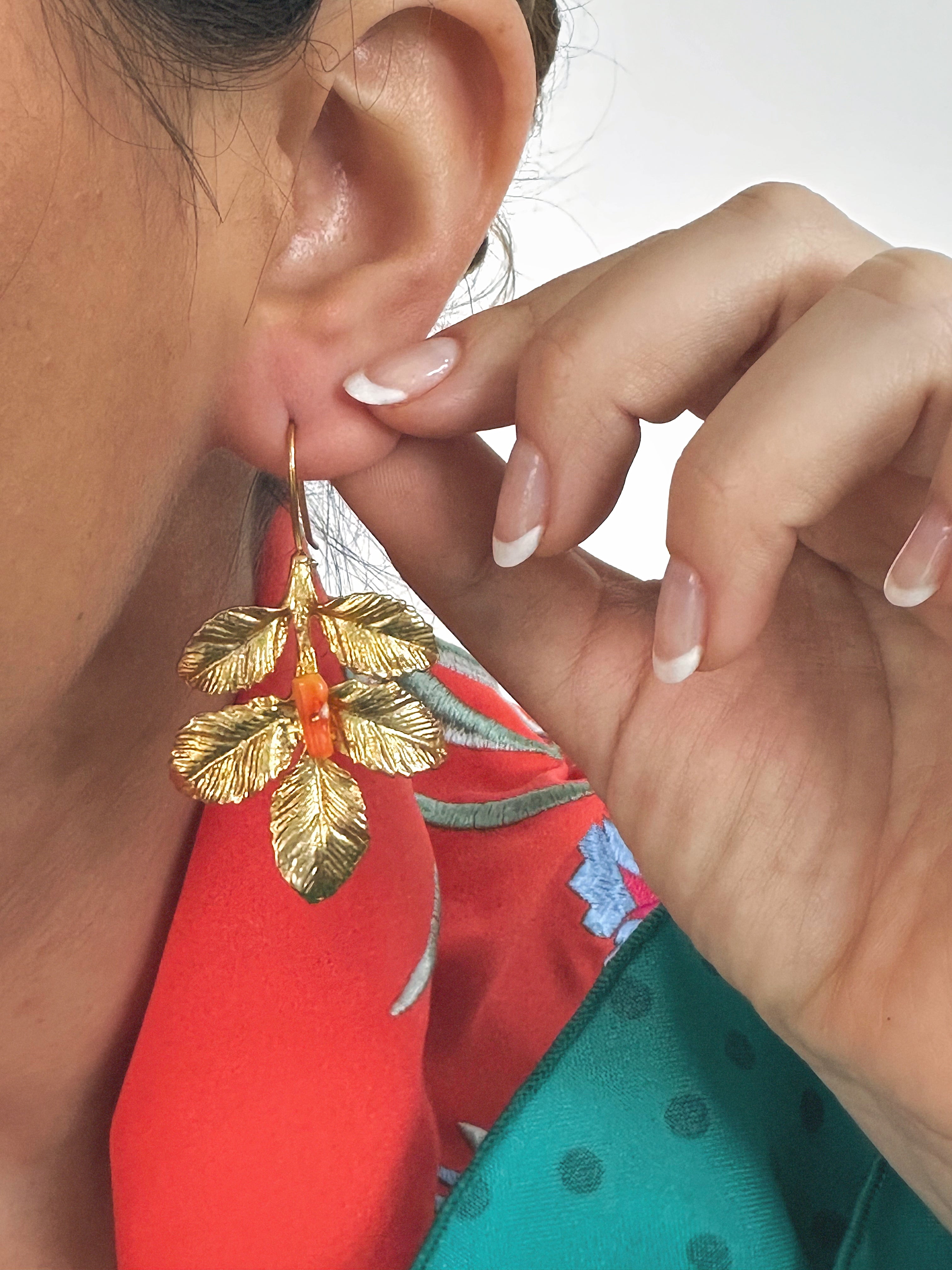 Pendientes Hoja Coral