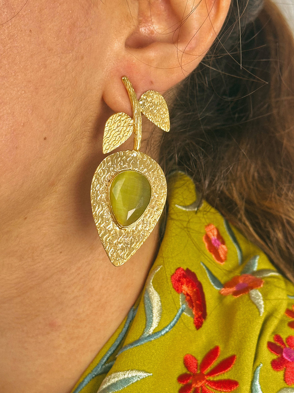 Pendientes Palma Verde Oliva