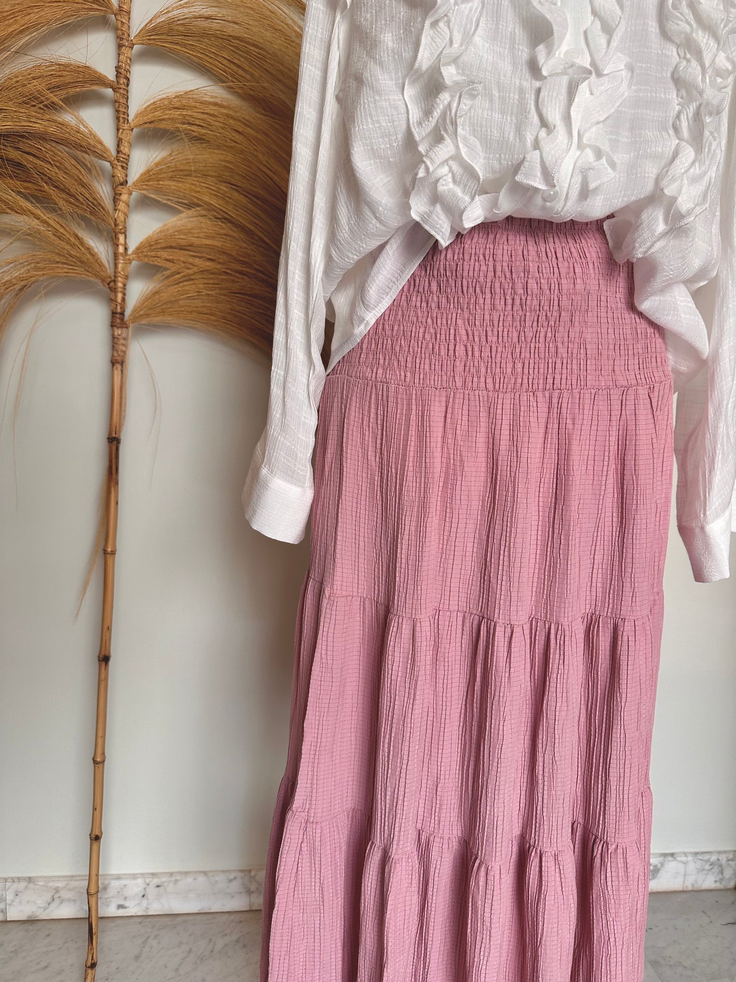Falda bambula rosa