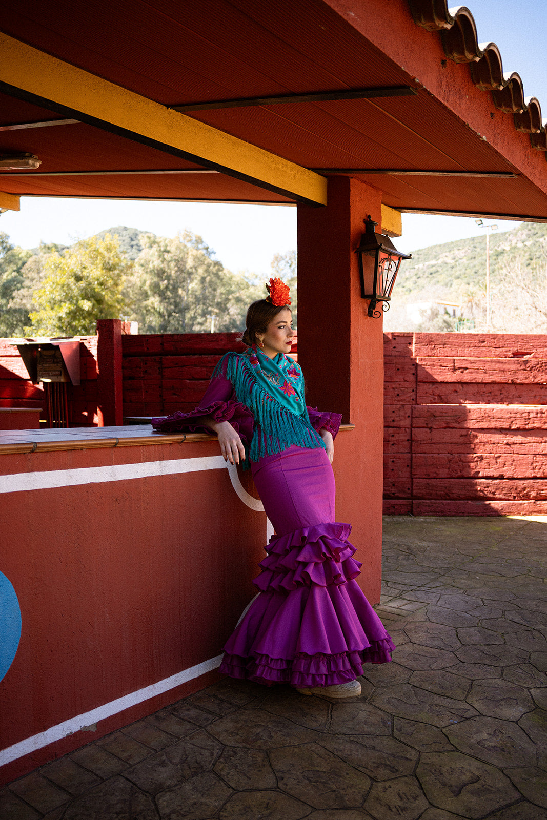 Traje de Flamenca - Modelo Macarena buganvilla