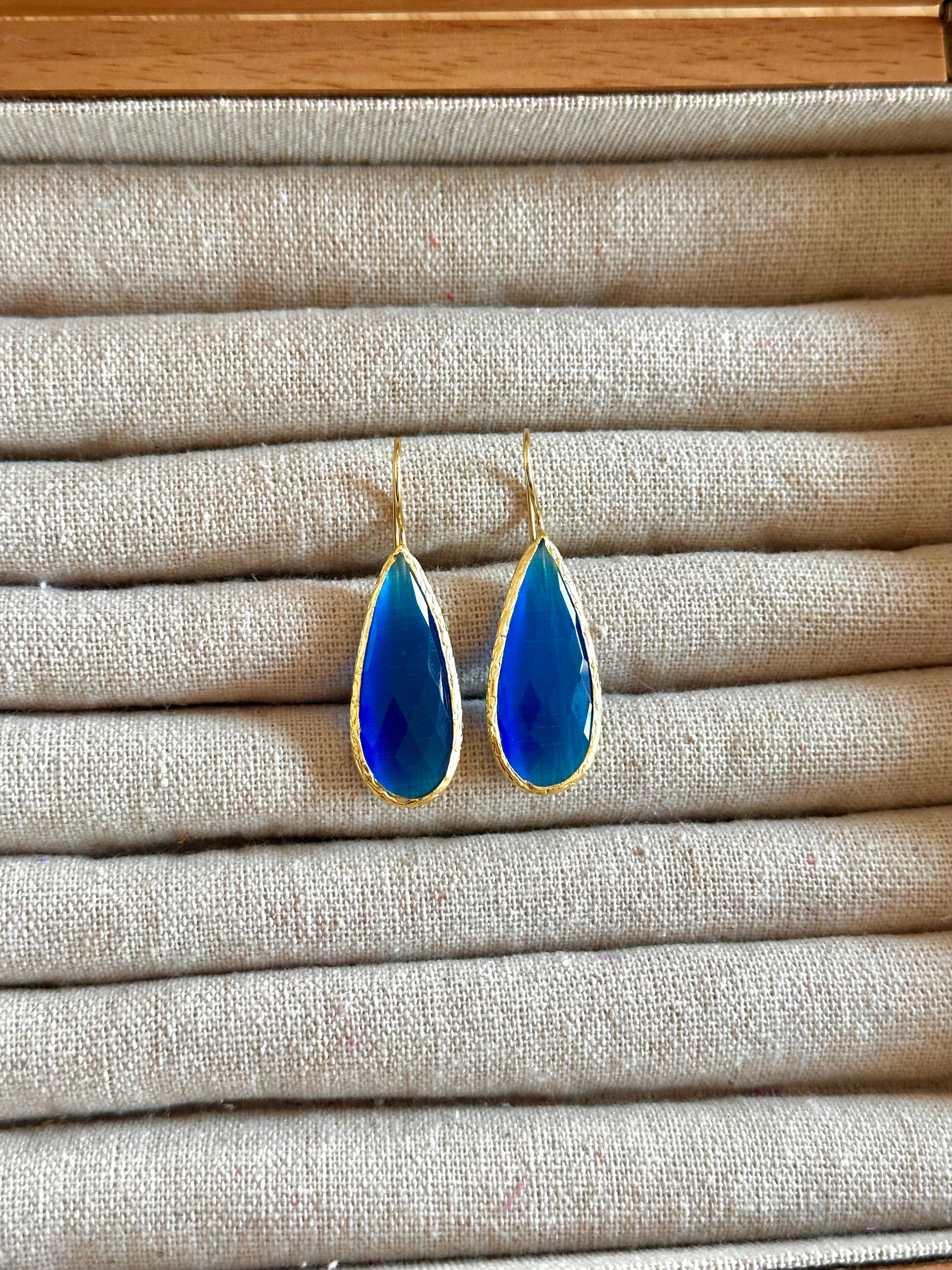 Pendientes lagrima BIG azul