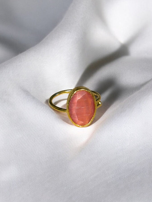 Anillo Óvalo Cristal Rosa