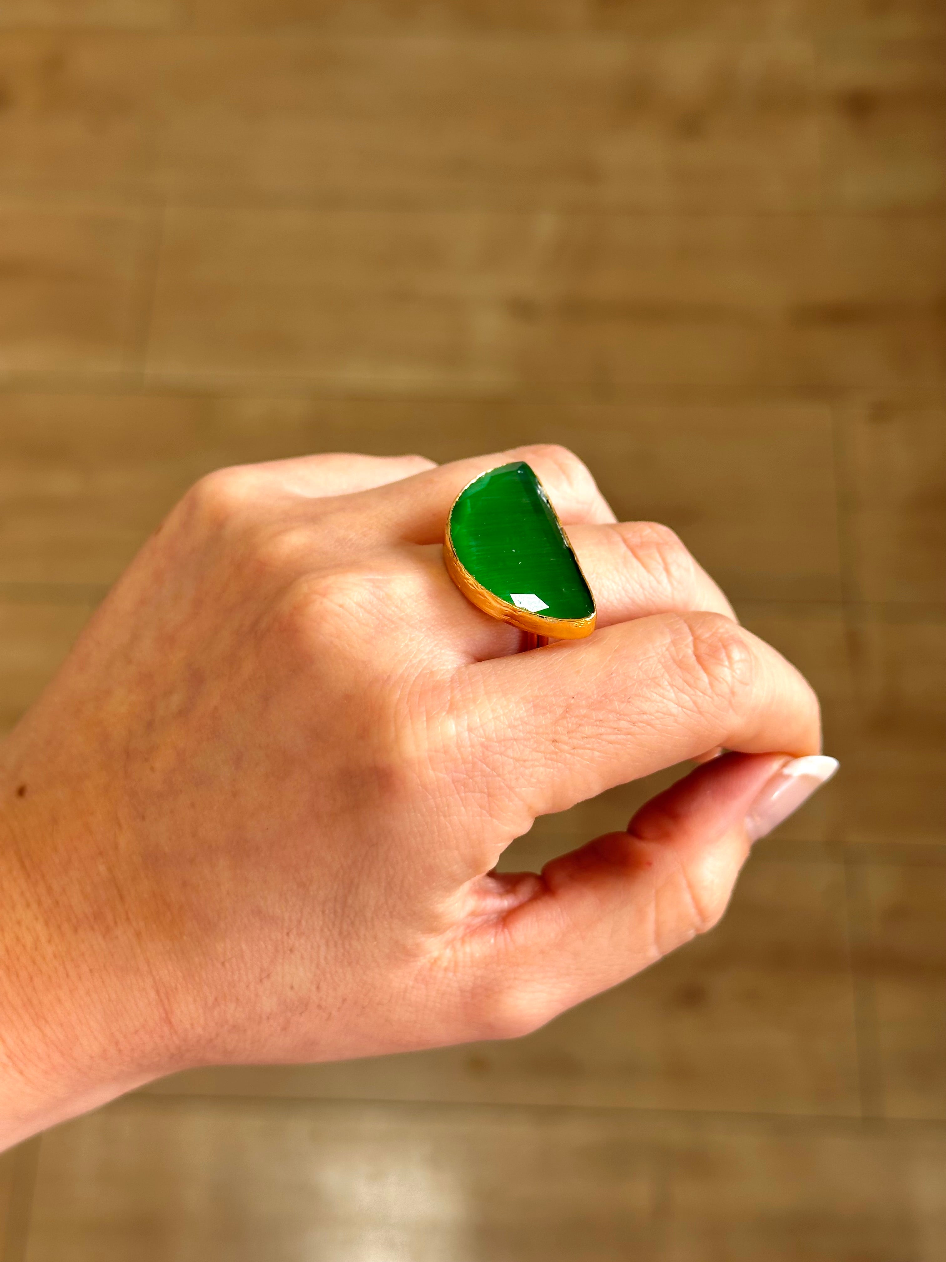 Anillo Afrodita Maxi Verde