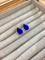 Pendientes lagrima azul electrico