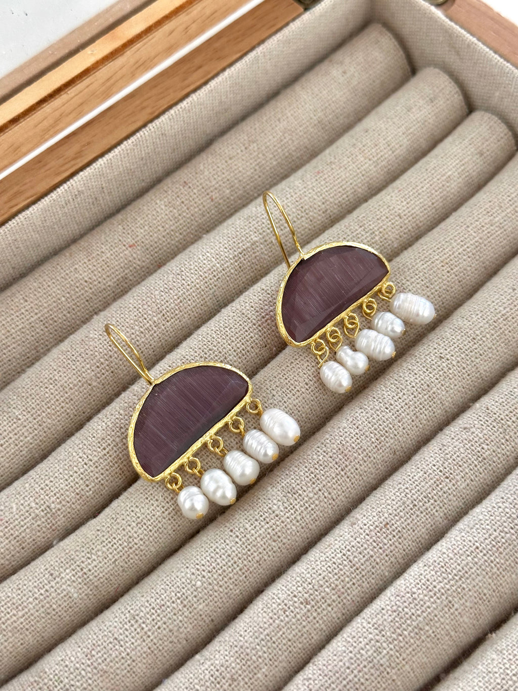 Pendientes Adamuz Malva Oscuro