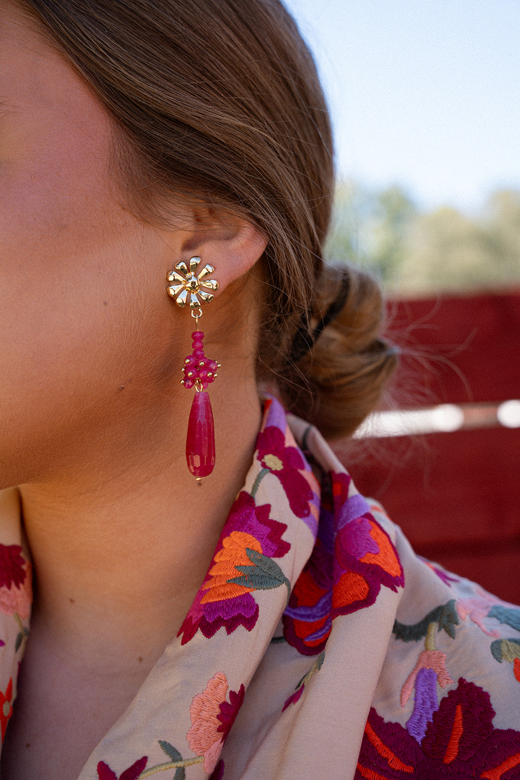 Pendientes Daniela Fucsia