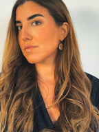 Pendiente lágrima cristal naranja