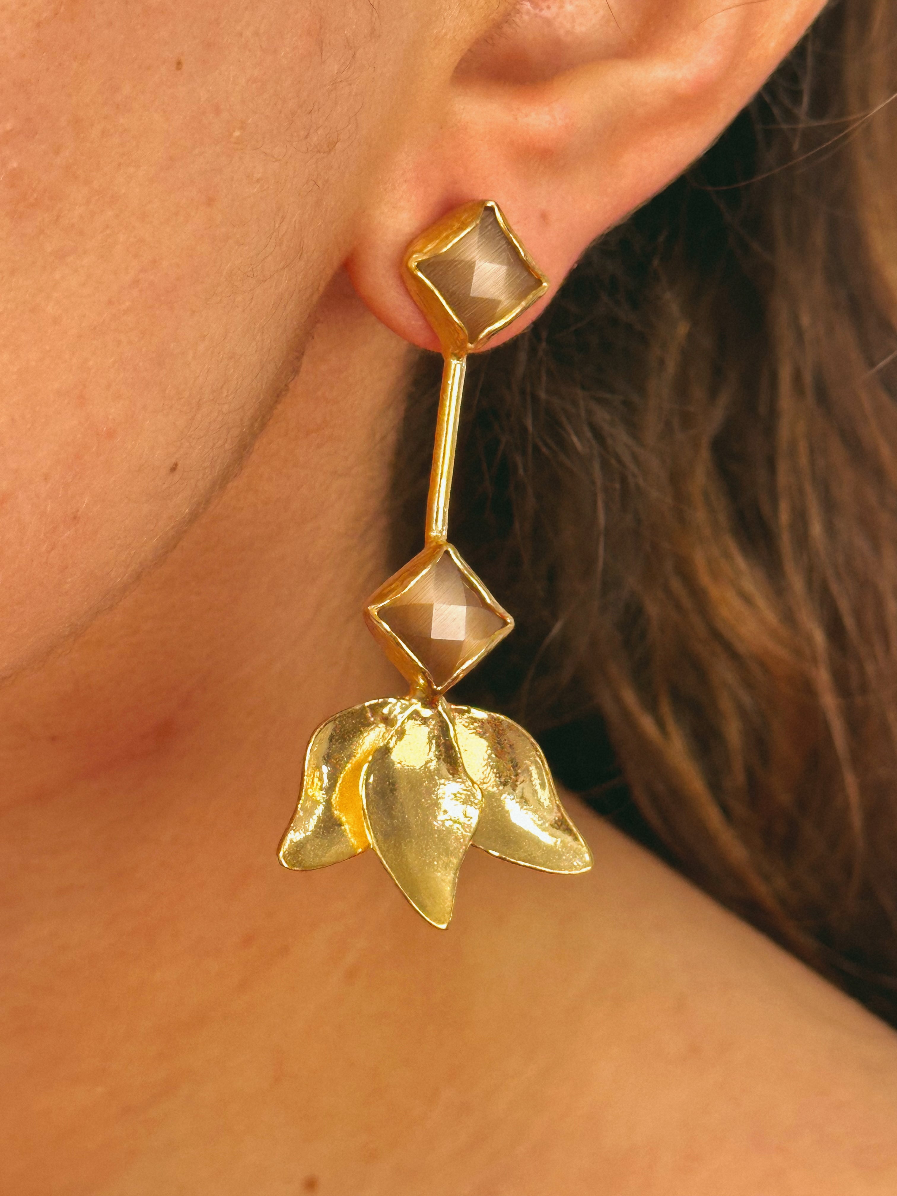 Pendientes Tulipán Champagne