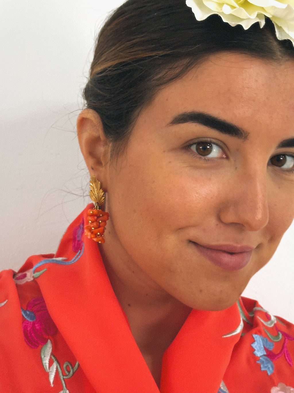 Pendientes Pluma Corales