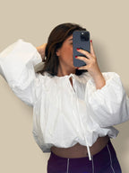 Blusa Abullonada Blanca