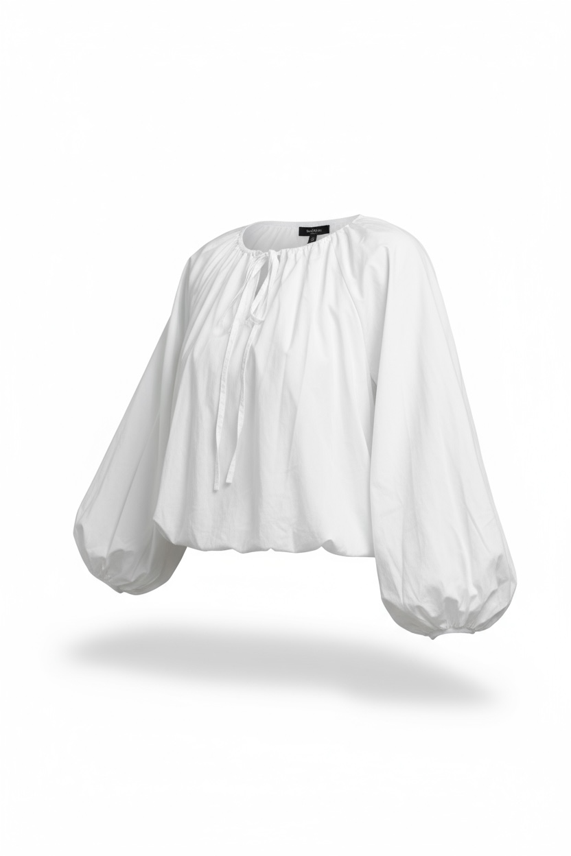 Blusa Abullonada Blanca