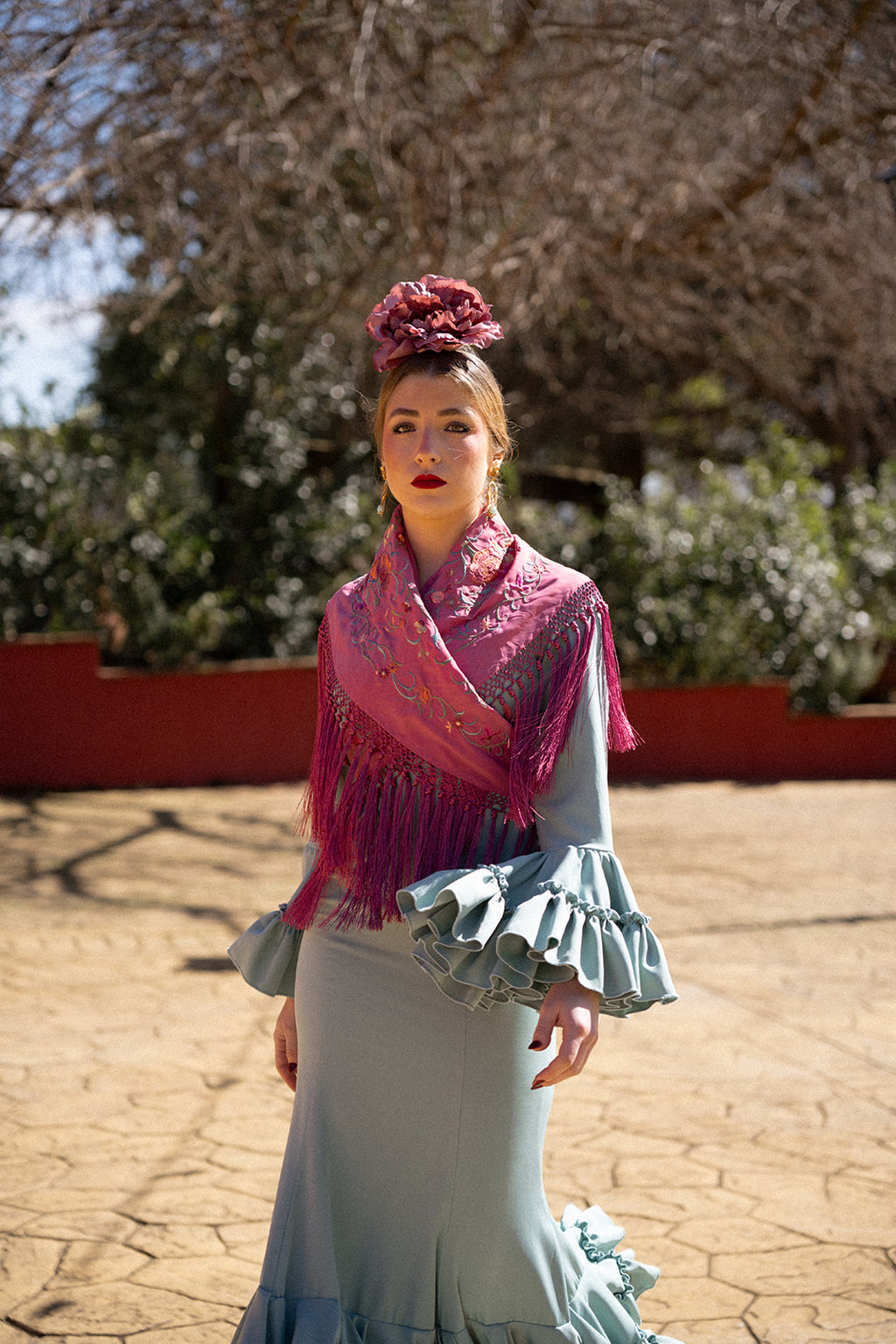 Traje de flamenca - Modelo Rocío Aquamarina