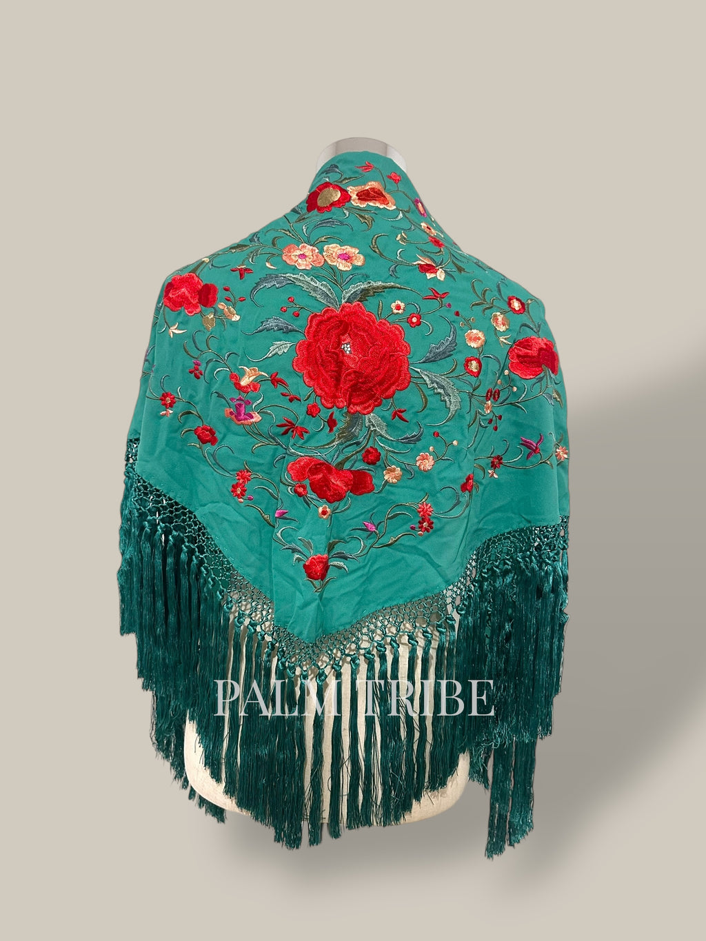 Mantoncillo Jaleo Turquesa con rojo